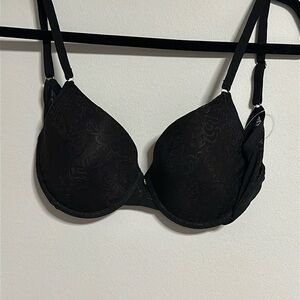32D Natori 136059 Sheer Jacquard Full Fit Contour Underwire Bra black SW